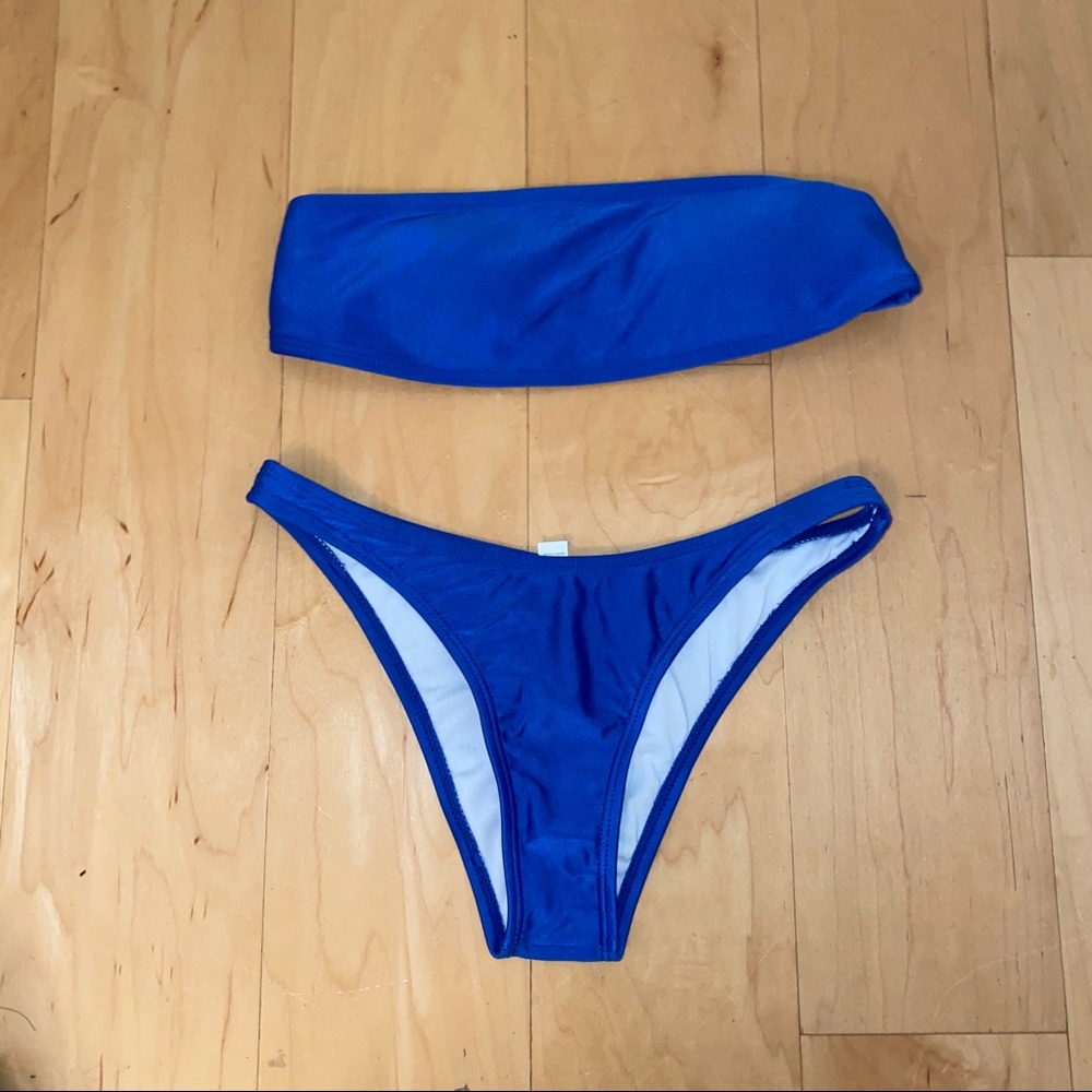 Fishnet Bandeau High Waisted Bikini - Picture 2 of 5